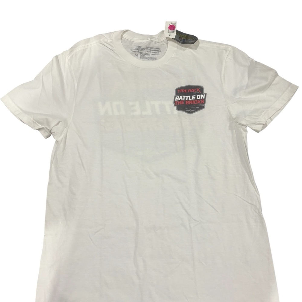 Indianapolis Motor Speedway Battle On The Bricks Tire Rack White Tee Shirt M New